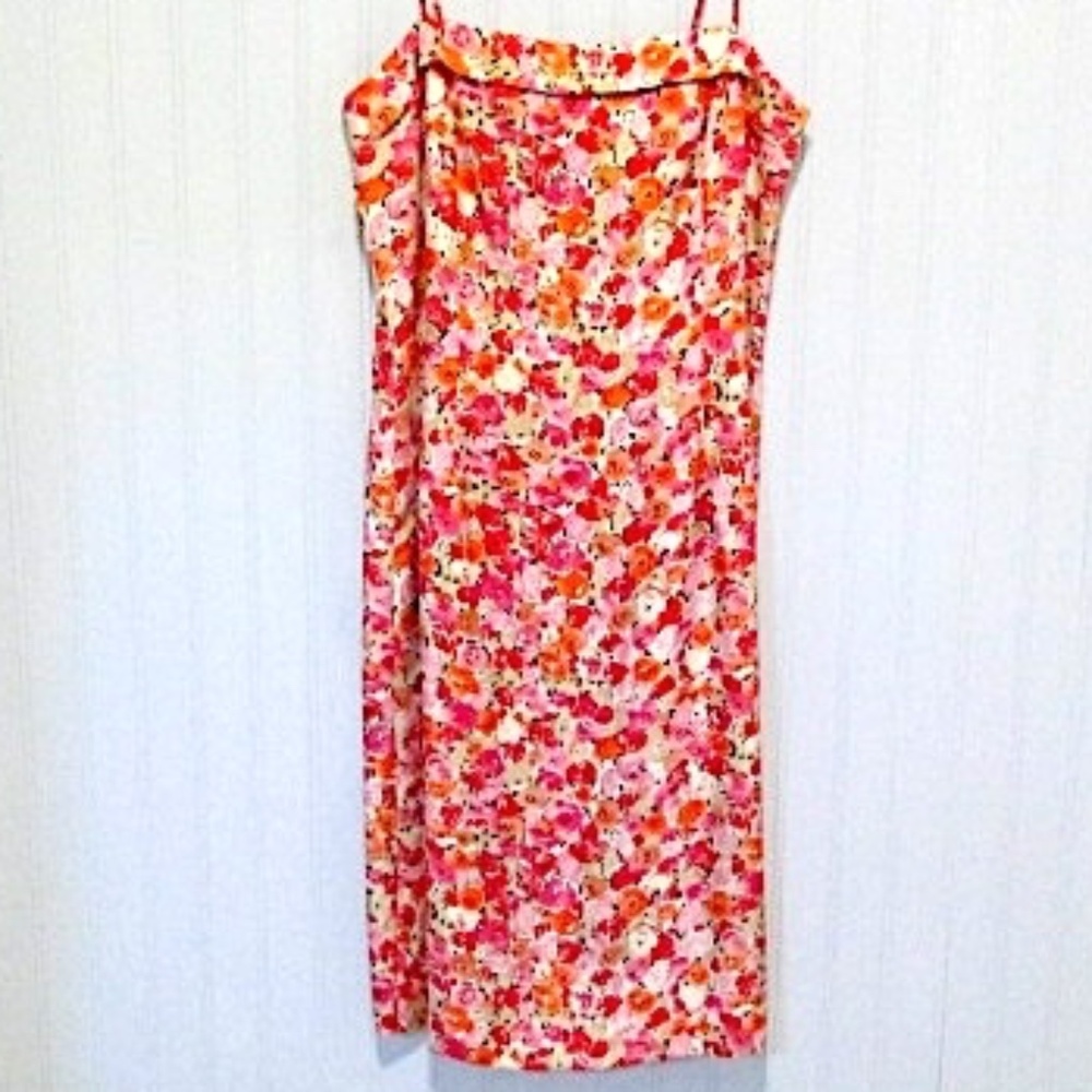 VTG Floral Sleeveless Silk Dress, Size 6